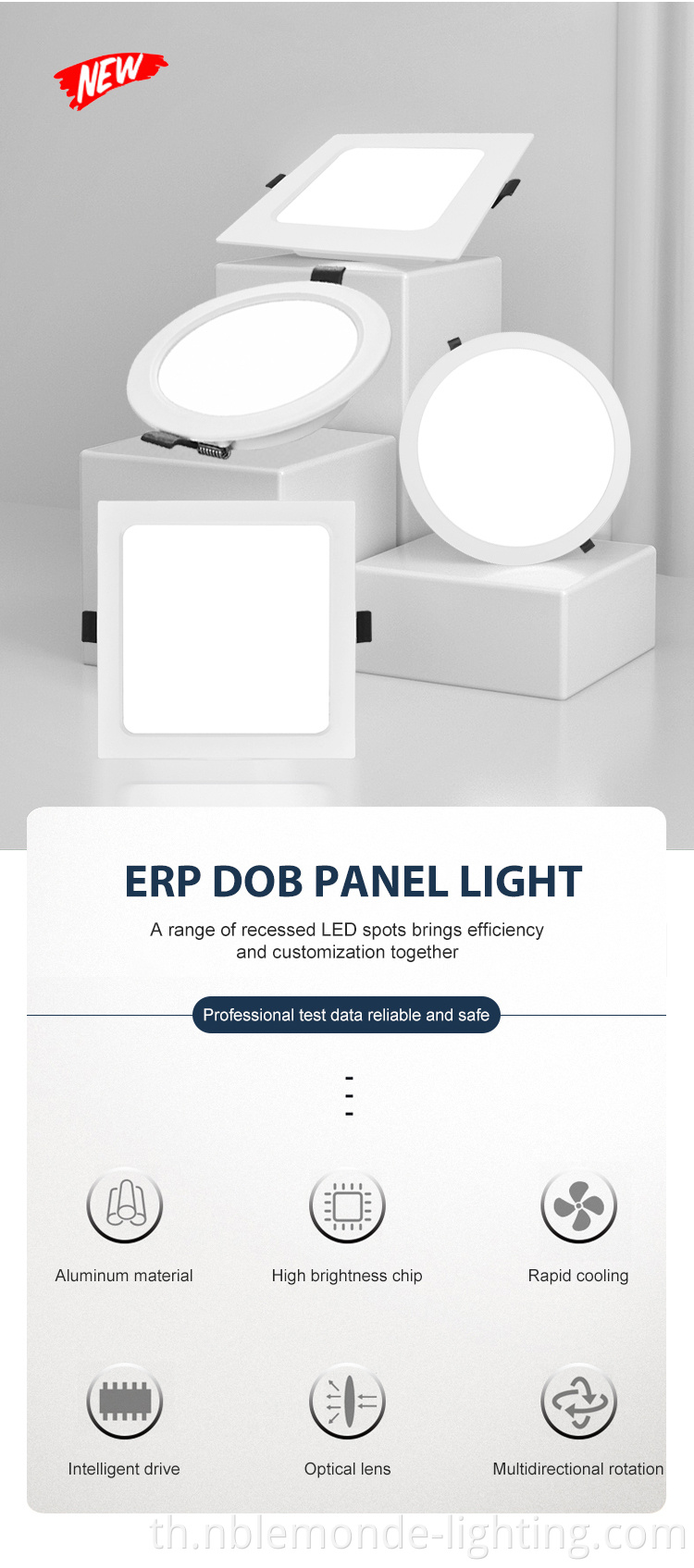 Ivory Polymer ERP Recessed Panel Light